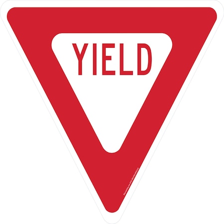Superior Mark Floor Sign, Rubber, Yield Floor Sign 22in X 17.5in Triangle RFS1012